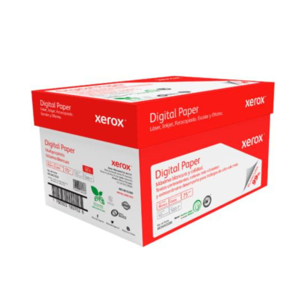 Papel Cortado Xerox Bond Digital Doble Carta 75g 99% Blancura C/2500