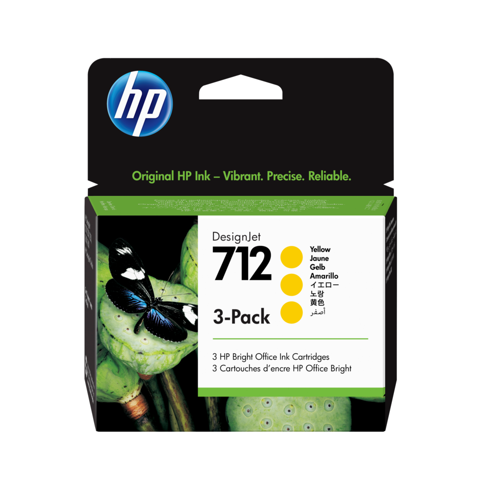 Tinta HP LF 712 3ED79A Amarillo Para DesignJet T210 / T230 29ml (3-Pack)