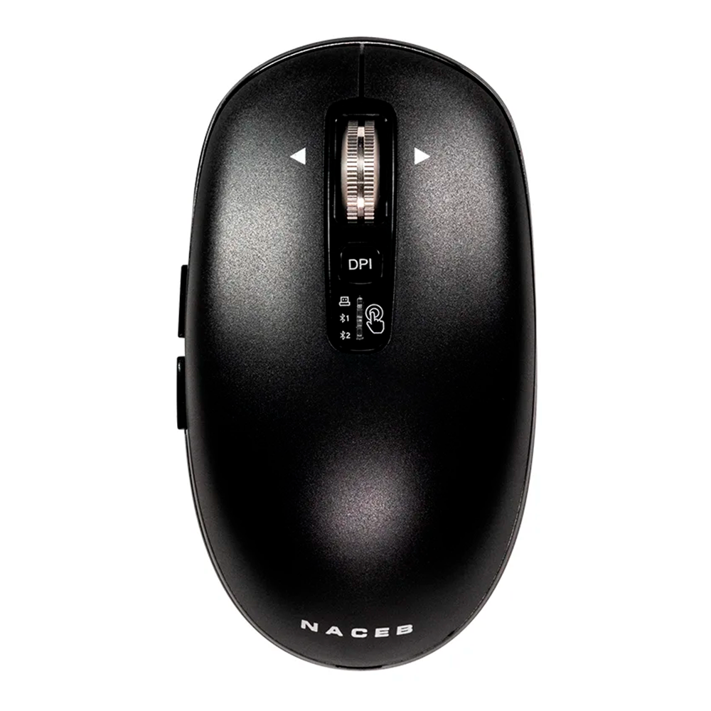 Mouse Inalambrico Naceb slim color Negro USB 3200 DPI 5 botones