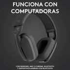 Diadema Logitech Zone Vibe 100 Inalámbrica Grafito