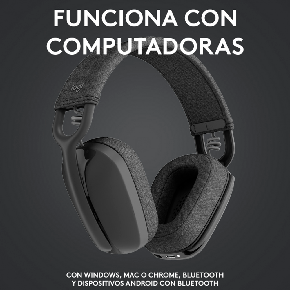 Diadema Logitech Zone Vibe 100 Inalámbrica Grafito