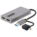 Adaptador USB 3.0/USB-C a Doble HDMI Cable 11cm Win/Mac StarTech 107B-USB-HDMI