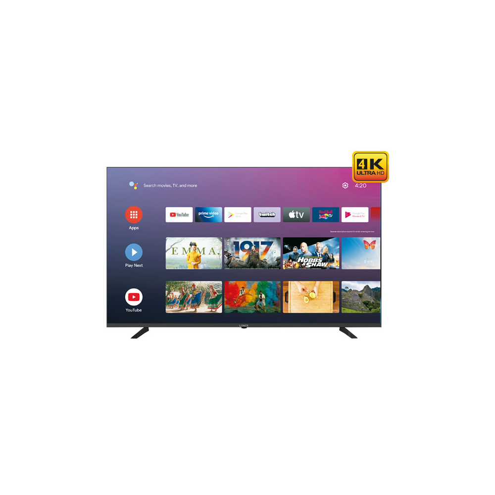 Televisor Lanix LED 58" Smart TV UHD 4K Resolución 3840x2160 Compatible con Hey Google y Chromecast