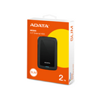 Disco duro externo Adata 2TB, 2.5", USB 3.1, HV300 Slim, color negro.