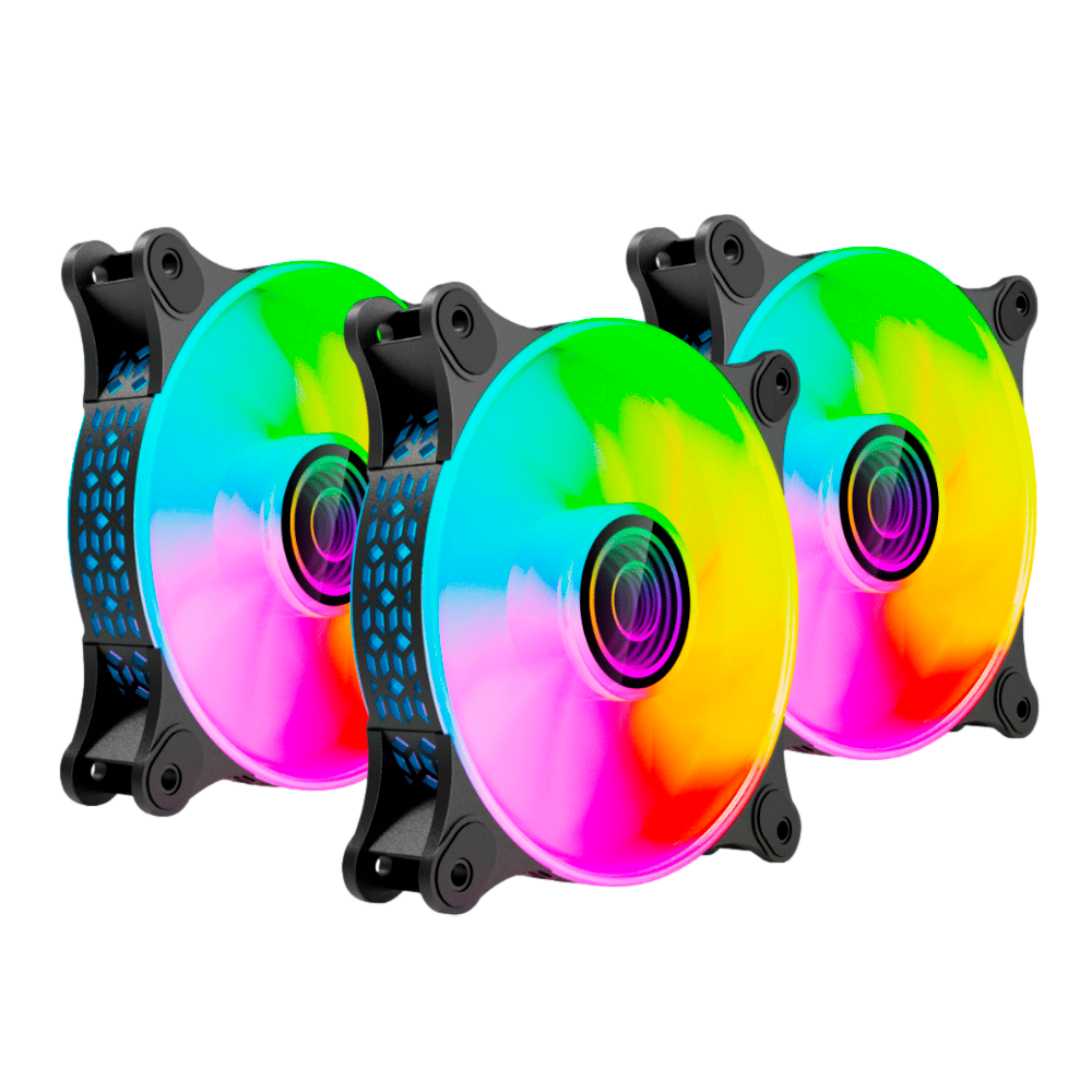 Kit de ventiladores Naceb 3 piezas 12x12x25 cm ARGB