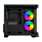 Gabinete Curvo Xzeal M-ATX/ITX 2x USB 2.0 + 1x USB 3.0 + 3.5 mm + 3 Ventiladores RGB Negro