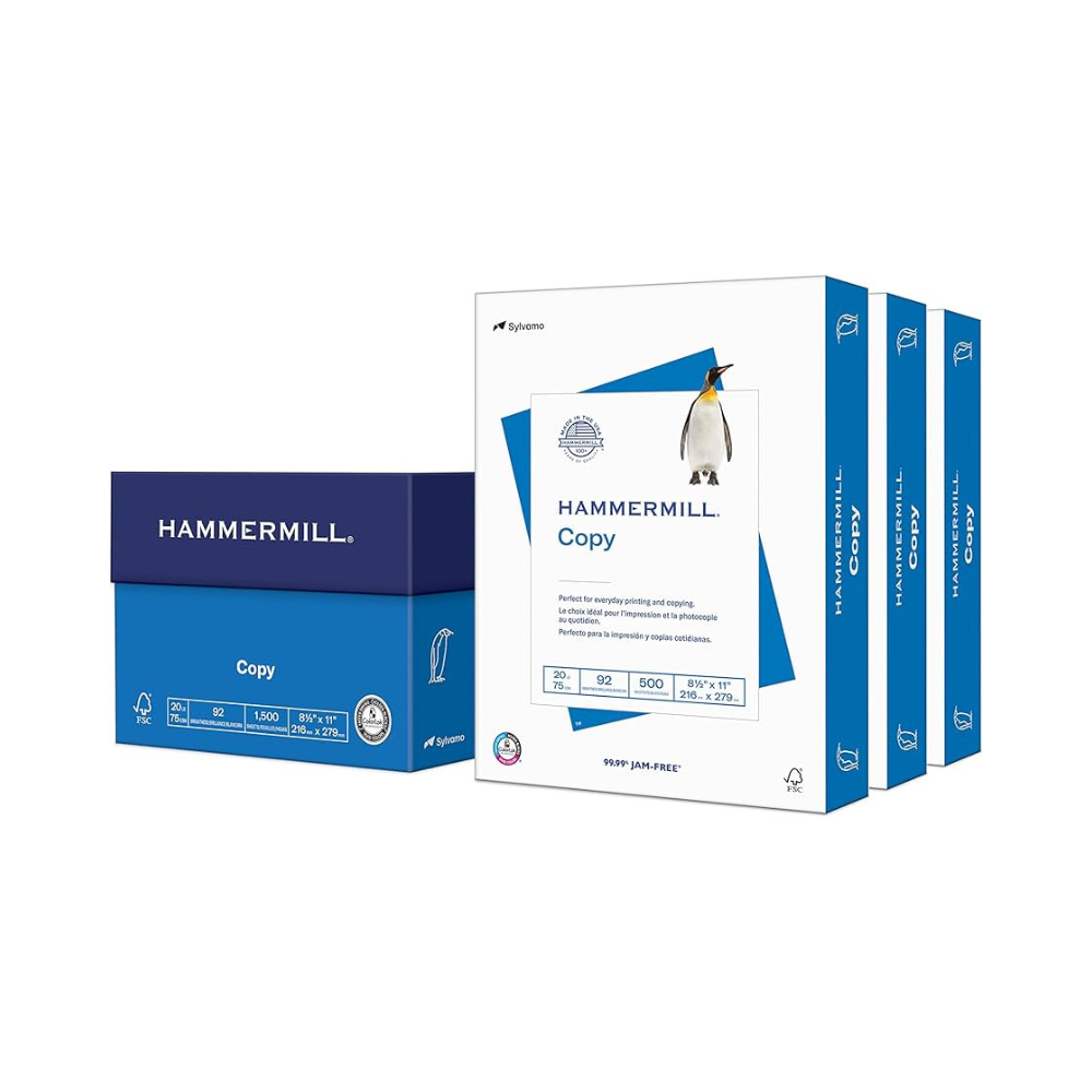 Papel Cortado Hammermill Carta 92% Blancura 75g C/5000