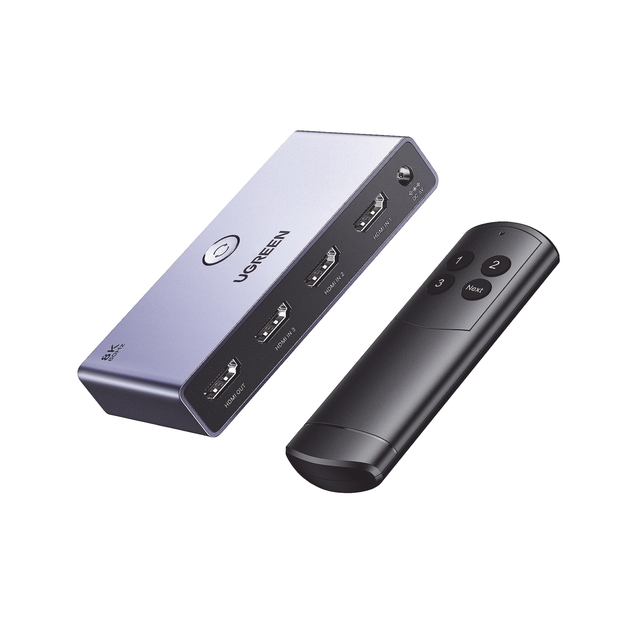 Switch HDMI 2.1 8K 3x1 Control Remoto 8K60Hz 4K120Hz 3D HDR HDCP 2.3 Aluminio