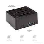 Docking Station de 2 Bahias SATA USB 3.1 10Gbps Startech - SSD/HDD 2.5"/3.5" - Hot-Swap