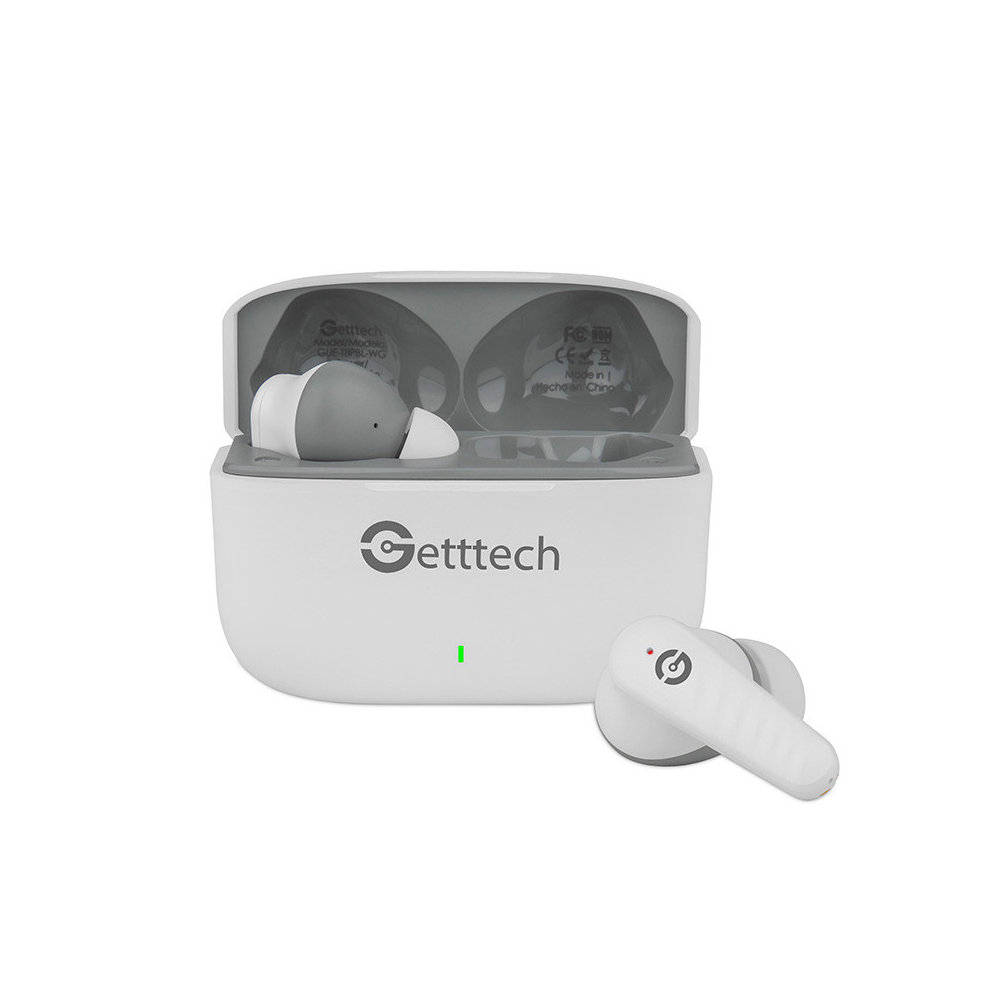 Audifonos Earbud GETTTECH GUE-T8PBL-WG Bluetooth Blanco/Gris