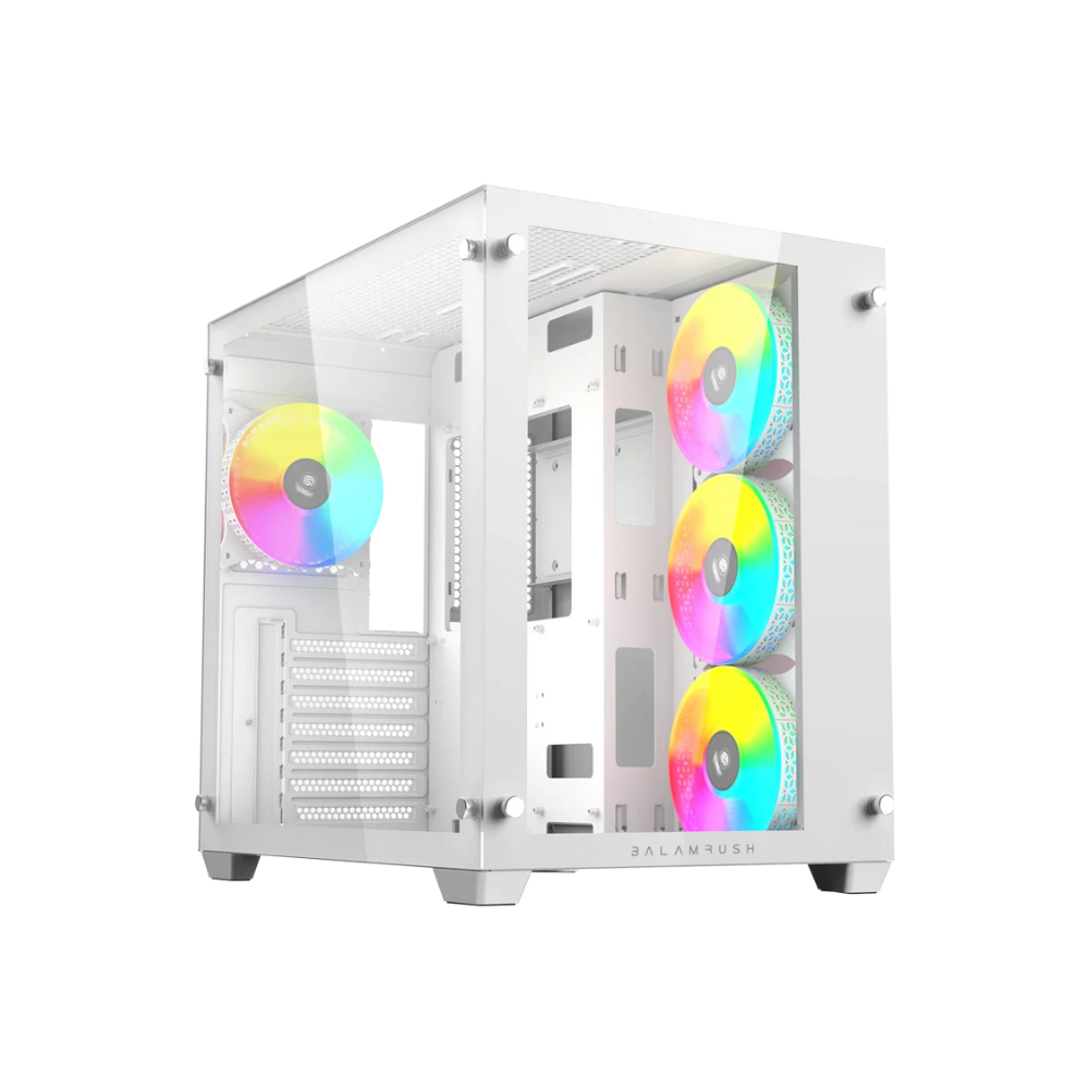 Gabinete Gamer Tank Pro GM930 Media Torre ATX Panel Izquierdo De Cristal Blanco — Modelo BR-935951