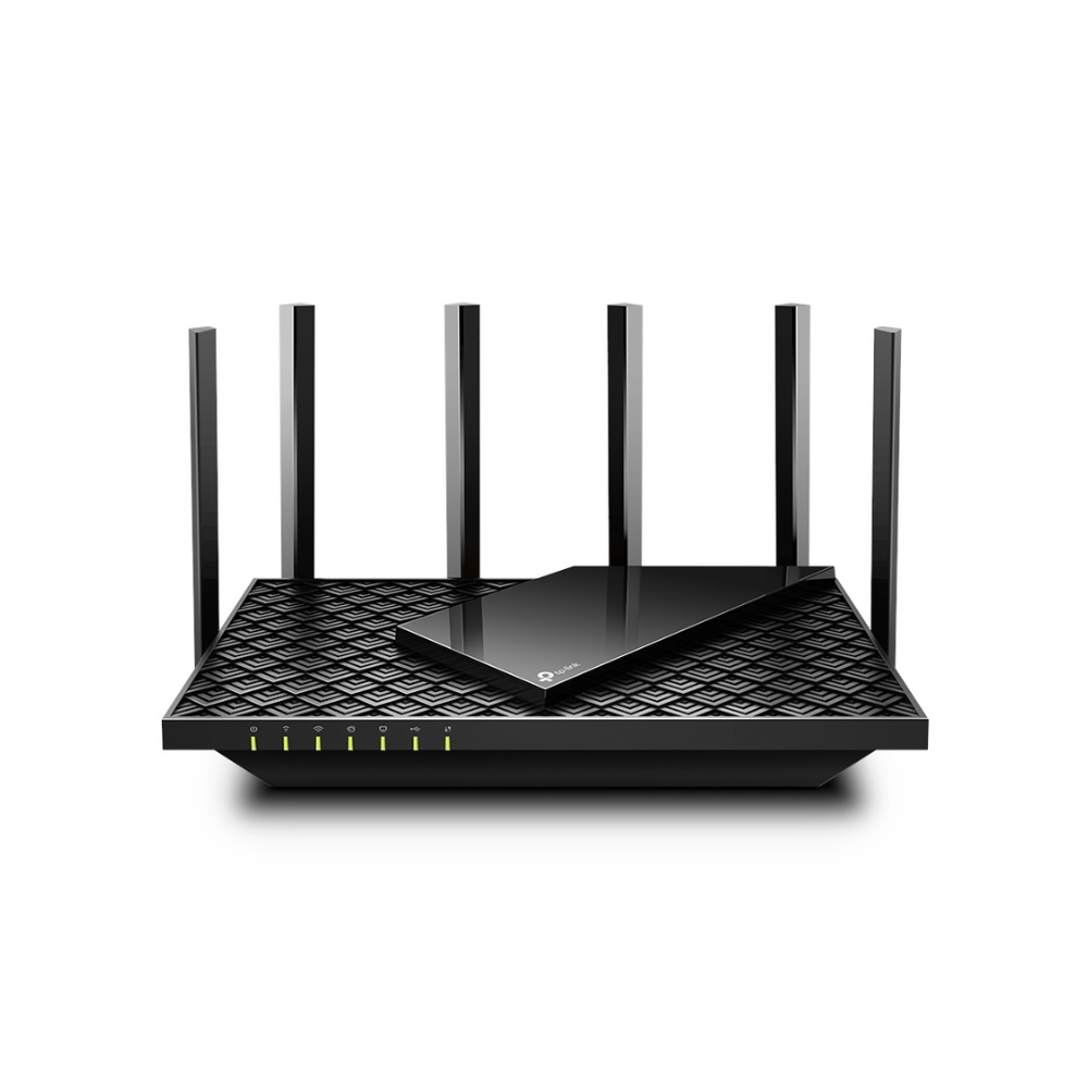 Router Wi-Fi 6 Doble Banda AX5400, MU-MIMO 4x4 y OFDMA, 1 Puerto WAN 10/100/1000 Mbps, 4 Puertos LAN 10/100/1000 Mbps, 1 Puerto USB 3.0, 6 Antenas Potentes, App Tether y Proteccion HomeShield