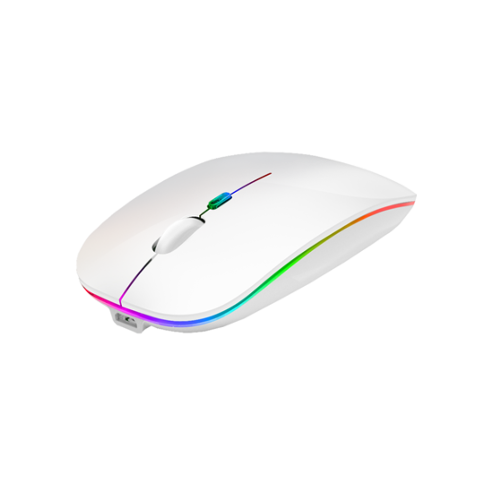 Mouse Nextep Inalámbrico Recargable Delgado / Silencioso RGB 1600 DPI Blanco