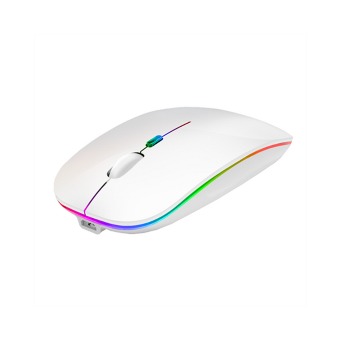 Mouse Nextep Inalámbrico Recargable Delgado / Silencioso RGB 1600 DPI Blanco