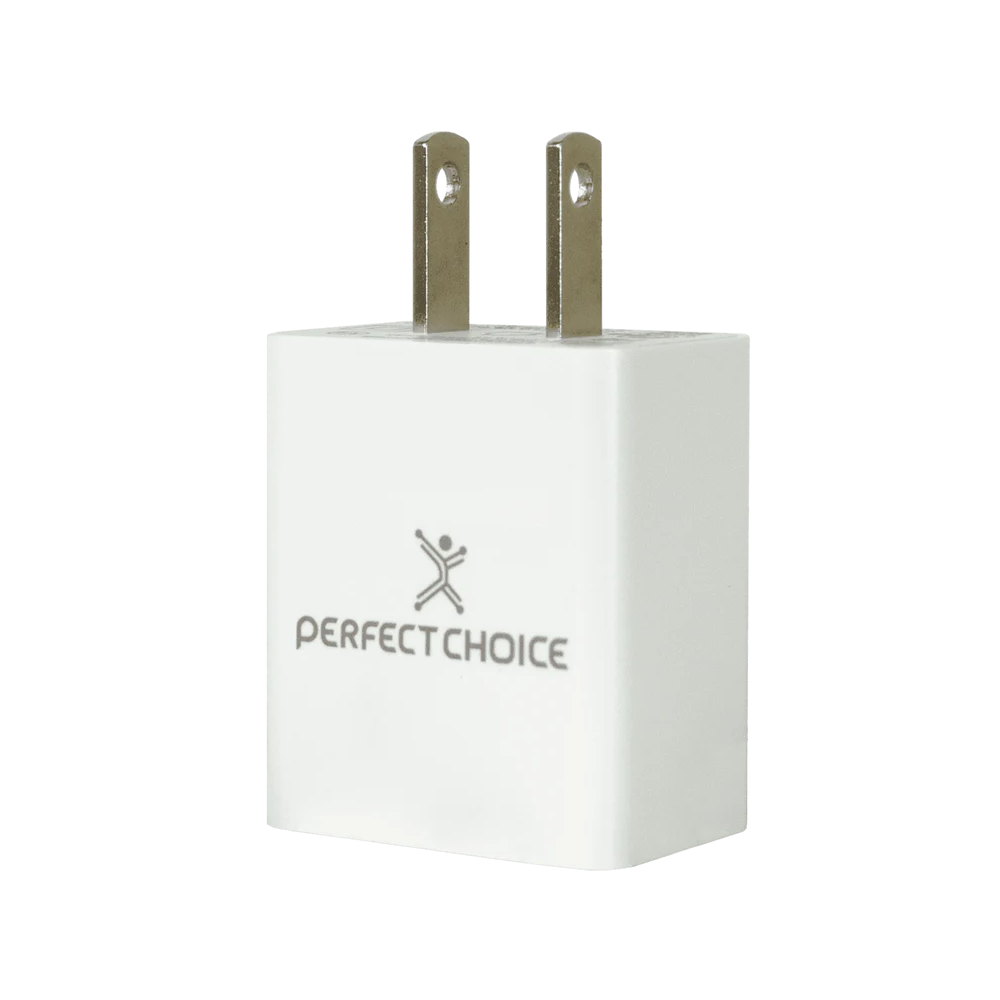 Cargador de Pared Perfect Choice, Carga Rápida USB 2 Puertos, Blanco 2.4A