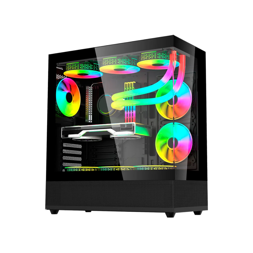 Gabinete Balam Rush Tank 9200 Media Torre USB 3.0 3 Ventiladores ARGB Negro — Modelo BR-938723