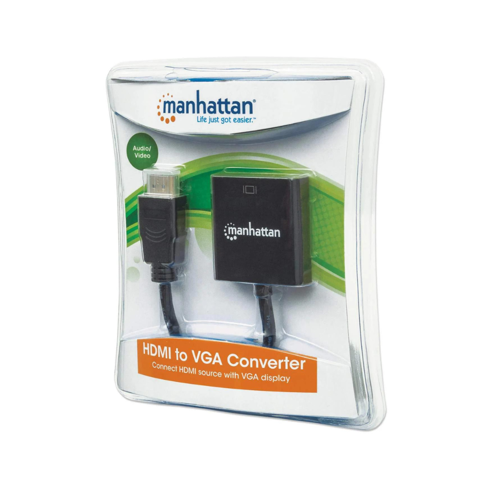 Convertidor Manhattan de Video HDMI a SVGA, Negro (151436)