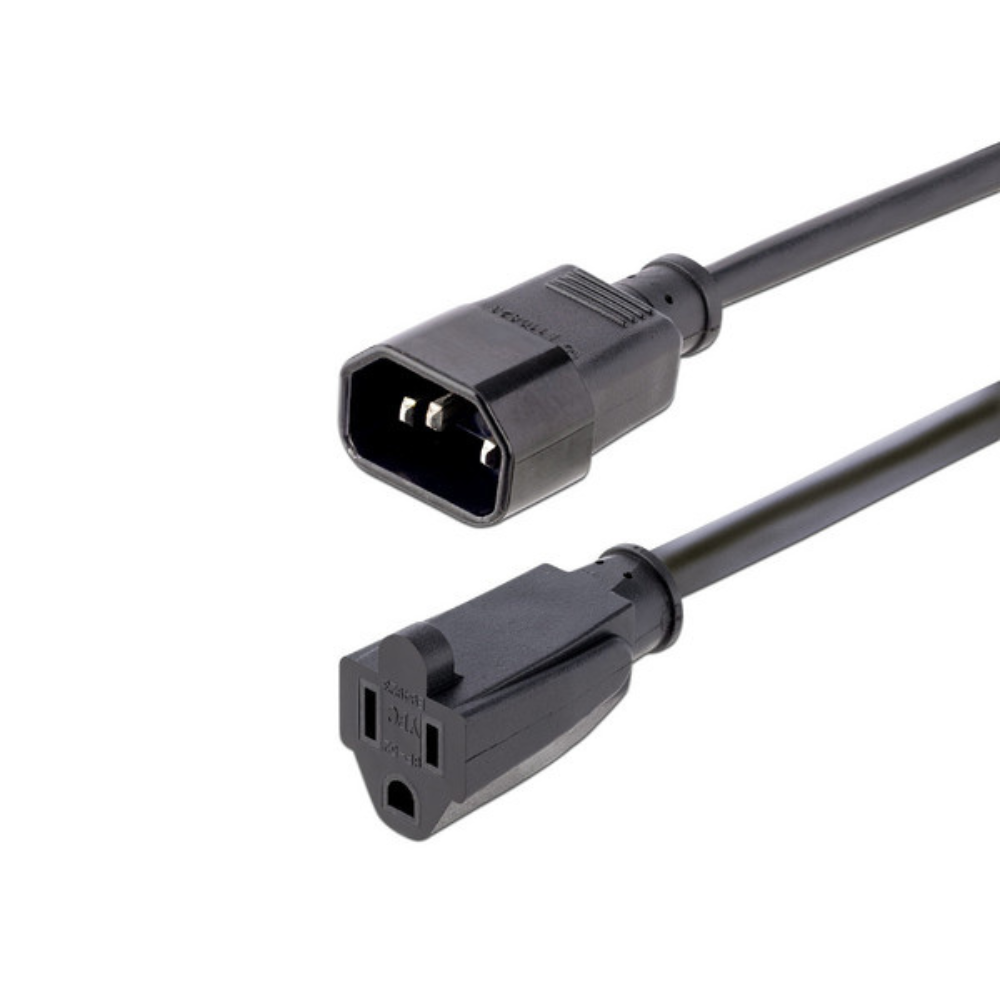 Cable Extensión de Alimentación 1m IEC320 C14 a NEMA 5-15R 10A 125V StarTech.com Mod. 1415R-3F-POWER-CORD