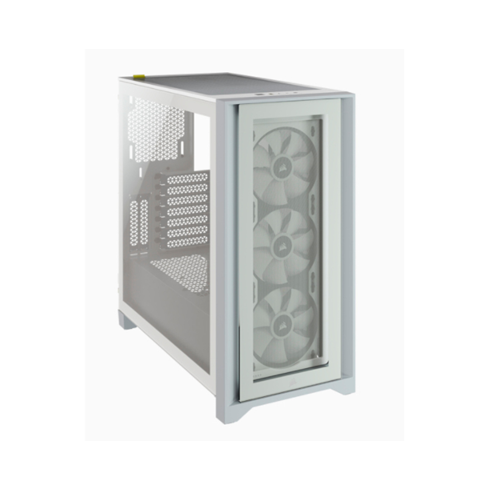 Gabinete Corsair ICUE 4000X RGB Blanco Cristal Templado ATX Semitorre 3 Ventiladores RGB