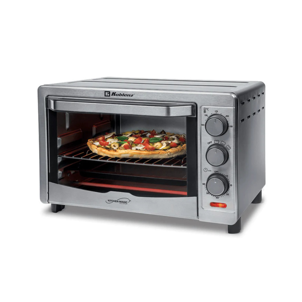 Horno electrico de conveccion Koblenz HKM-1500 C, 24L (9 rebanadas de pan), 3 programas de coccion, termostato de 100-250 grados, 1500W