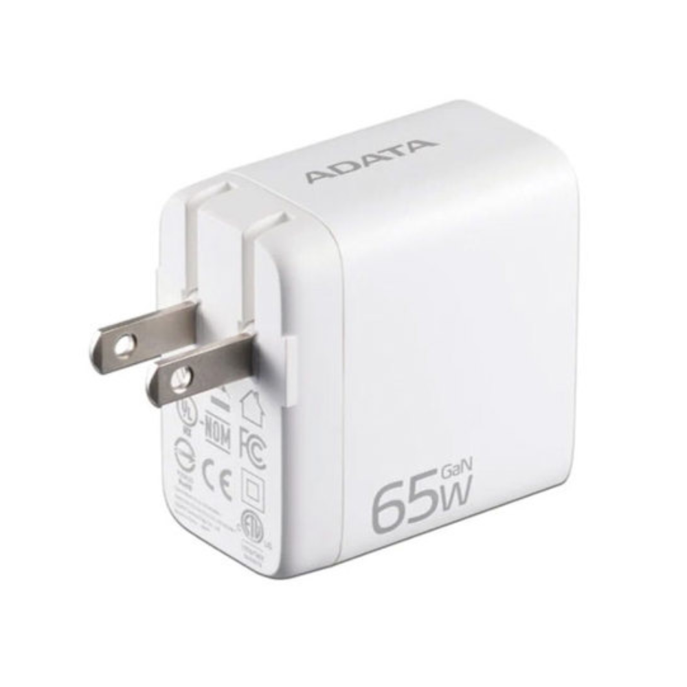 Cargador de Pared ADATA 65W, 2xUSB-C, 1xUSB-A, Blanco