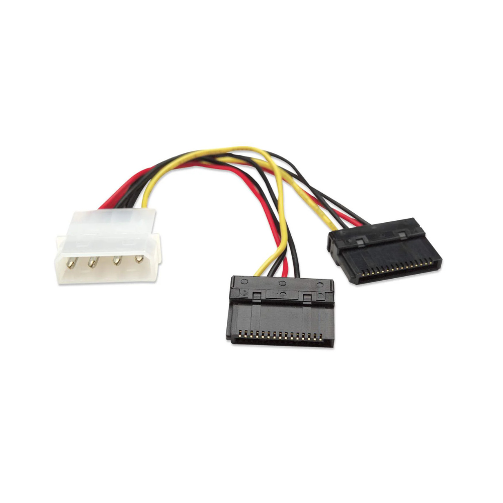 Cable de Corriente SATA en Y /4 a 2X15 Pines Manhattan 15cm (349369)