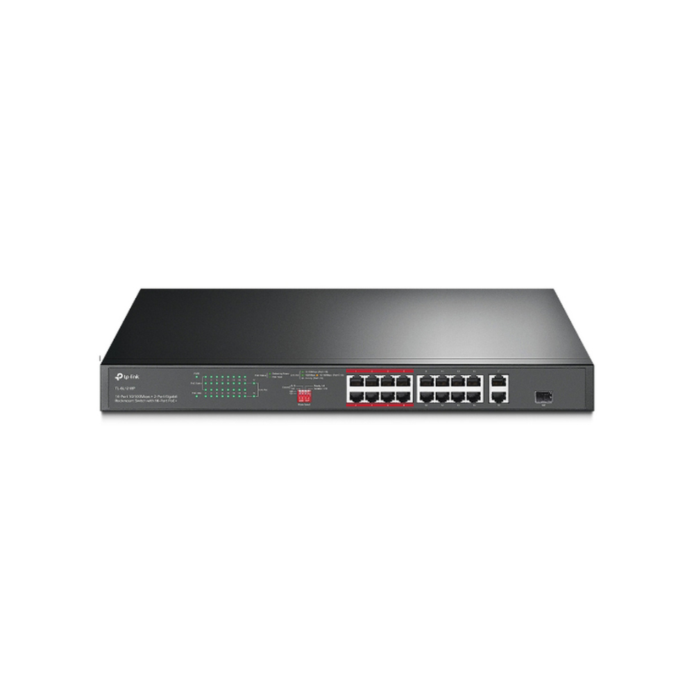 Switch PoE+ No Administrable 16 Puertos 10/100Mbps + 2 10/100/1000Mbps + 1 SFP, 150W