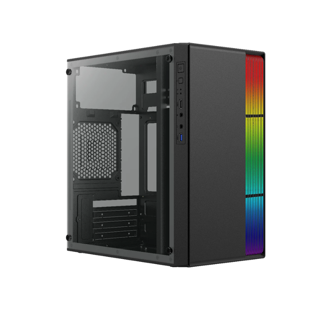 Gabinete Acteck Fusion II M-ATX Fuente ATX 500W USB 3.0 Negro — Modelo AC-935753