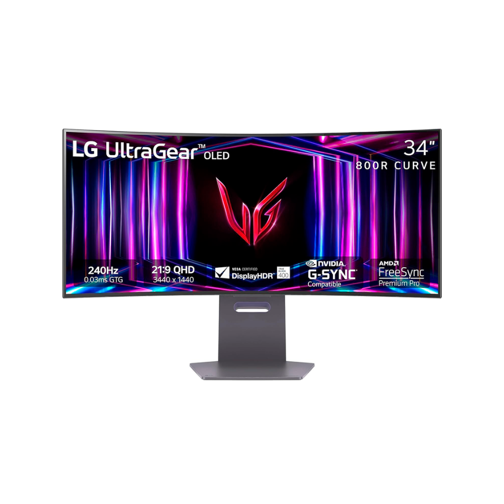 Monitor Gamer LG OLED 34" UltraGear, Curvo 800R, WQHD 3440x1440, 240Hz, DisplayHDR True Black 400R, FreeSync