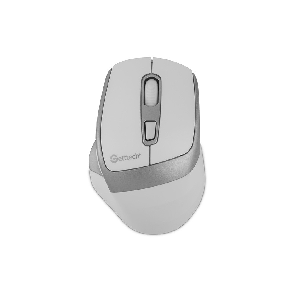 Mouse Inalambrico GETTTECH GGM-STDBW-01-WH 6D de Oficina Blanco/Plateado