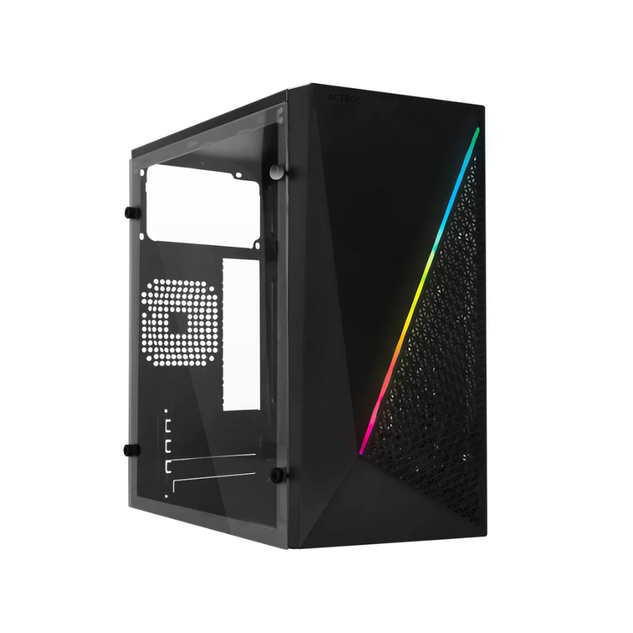 Gabinete Acteck Kioto Compact Micro Tower RGB USB 3.0 500W Acrílico — Modelo AC-933070