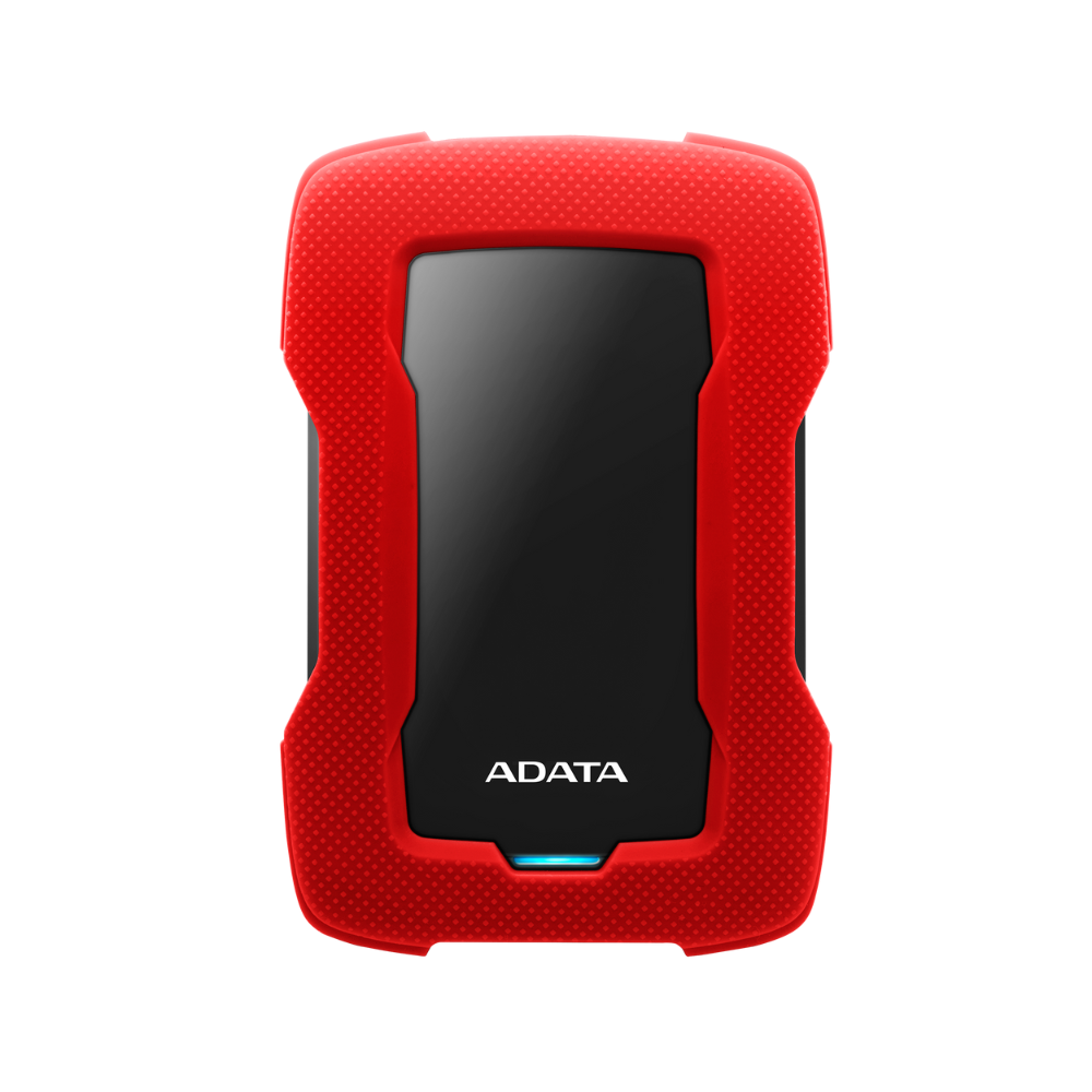 Disco duro externo Adata 2TB, 2.5", USB 3.1, AHD330, contra golpes, rojo.