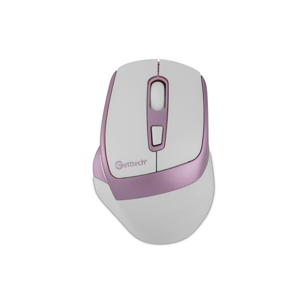 Mouse Inalambrico GETTTECH GGM-STDBW-01-PK 6D de Oficina Blanco/Rosa