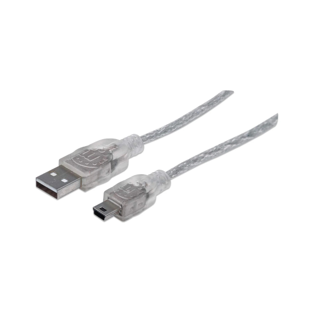 Cable USB V2.0 A a Mini B 1.8M Plata Manhattan (333412)
