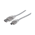 Cable USB V2.0 A a Mini B 1.8M Plata Manhattan (333412)