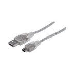 Cable USB V2.0 A a Mini B 1.8M Plata Manhattan (333412)