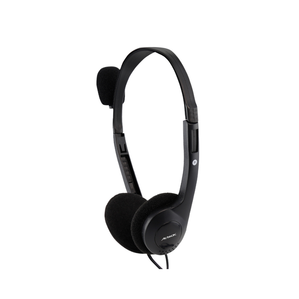 Audífonos con Micrófono Acteck Diadema 1.8m