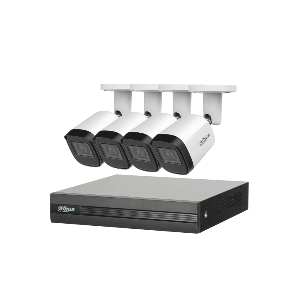 Kit Videovigilancia Dahua KITXVR1B04H-I4B2A51-U - 4 Cámaras 5MP, DVR Cooper-I WizSense 4 Canales + 1 IP, IA, H.265+, Búsqueda de Humanos y Vehículos