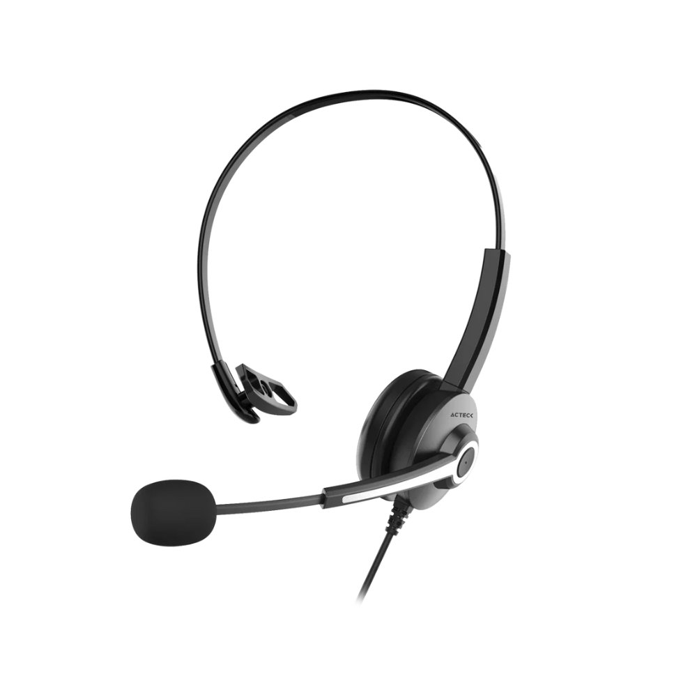 Audífonos Diadema Acteck On Ear Para Call Center Pro HN620 USB-A + Micrófono con Control de Volumen y Silencio