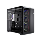 Gabinete Balam Rush Thank Expert Curve 7400 Mini Torre Negro Cristal Sin Bordes Con Indicador Térmico 4 Ventiladores ARGB ATX / Micro ATX / Mini ITX Sin Fuente