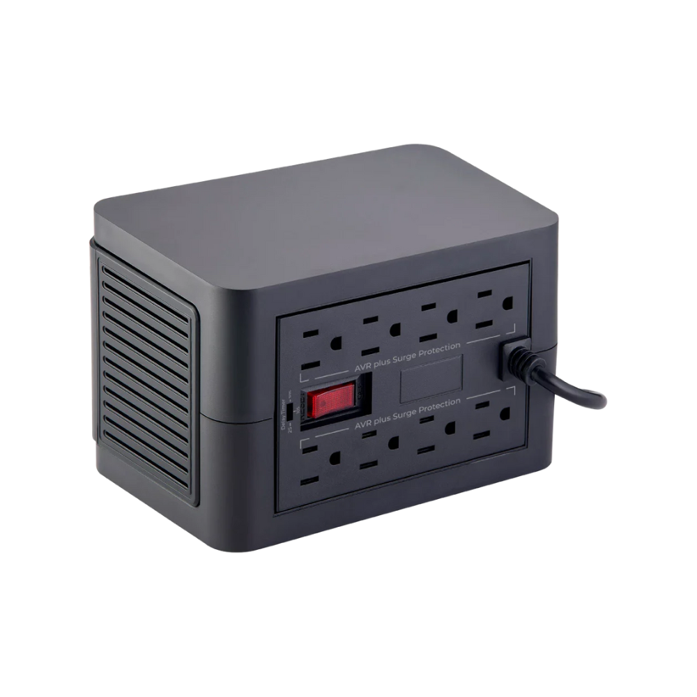 Regulador Acteck Enertor Protect RV800 800VA 400W Protección Sobrecarga AVR Indicador LED 8 Salidas 175J Negro AC-938198