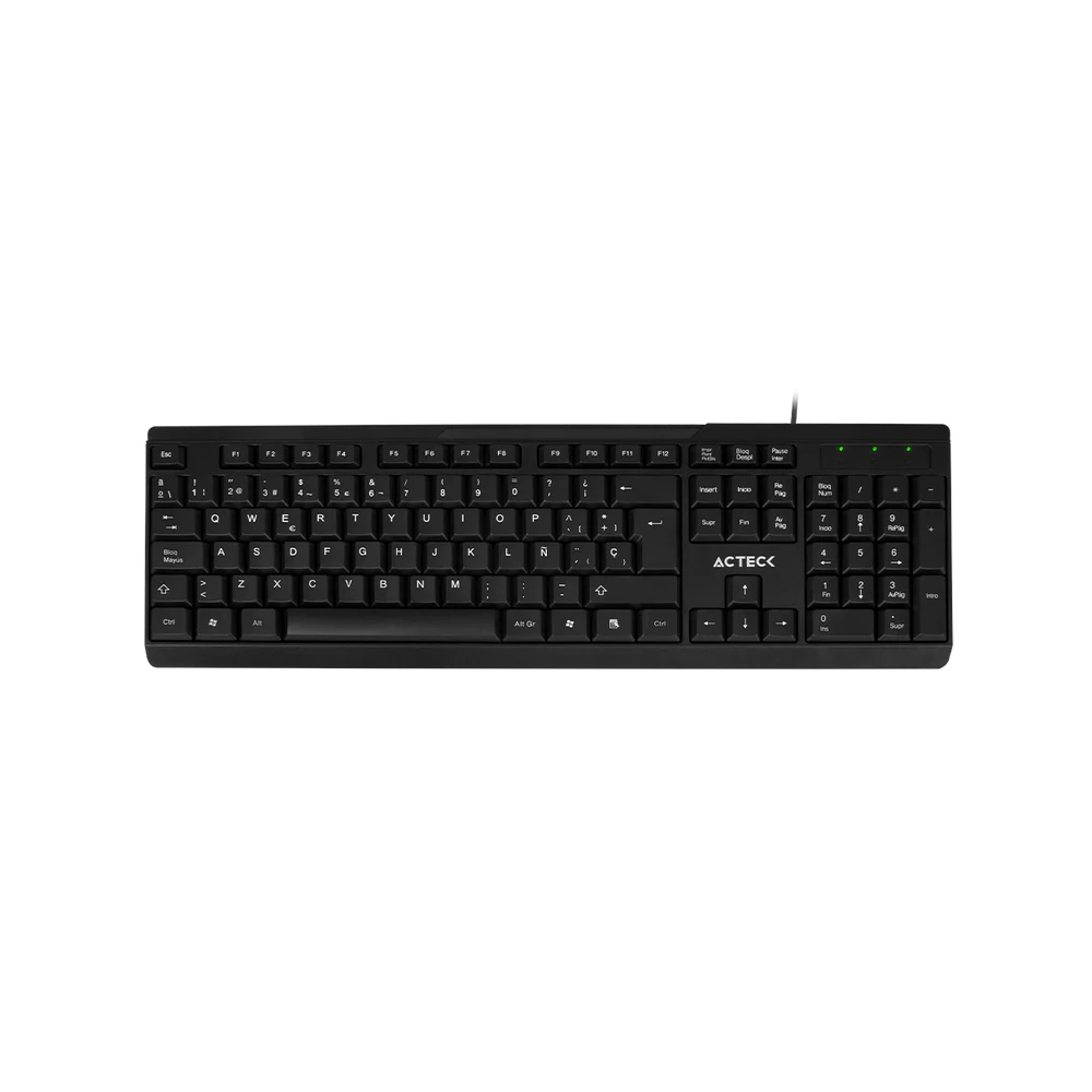 Teclado Acteck-E Alambrico USB Negro Estandar 104 Teclas (AC-928946)