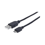 Cable USB 2.0 A - Micro B 3.0M Negro PVC Manhattan (325684)