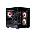 Gabinete Naceb gamer con ventana M-ATX con 3 Vnetiladores RGB color Negro