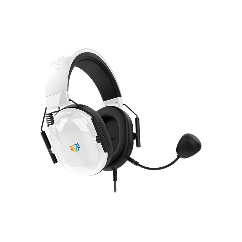 Audifonos Balam Rush Gamer Aviator Level HA757 Blanco Alambricos Over Ear Bocinas 53 mm Microfono Fijo RGB + Conexión USB Legend