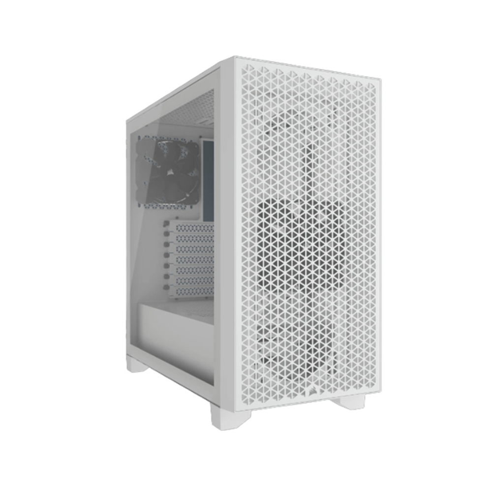 Gabinete Corsair 3000D AIRFLOW Blanco Cristal Templado ATX Media Torre 2 Ventiladores Elite