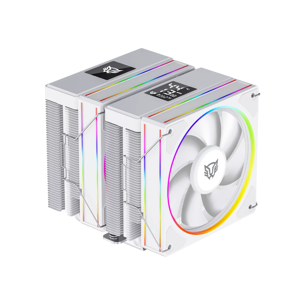 Enfriamiento de Aire Balam Rush Heliux Pro HEX75 Blanco Display para monitoreo de temperatura RGB 6 Pipas TDP 270 W Legend