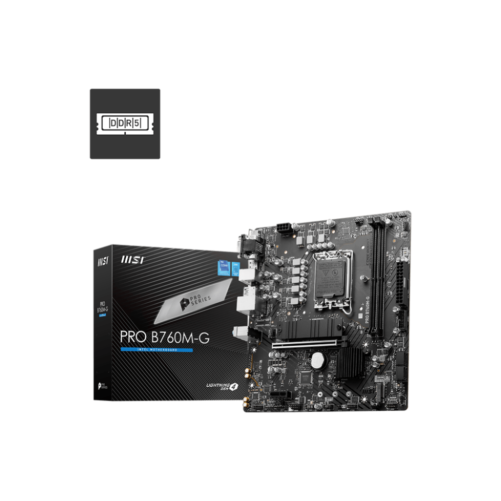 Tarjeta madre MSI PRO B760M-G socket 1700 13a Gen 2xDDR5 4800Mhz HDMI DP VGA