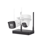Kit IP Inalambrico 2MP NVS 4CH - 1 Camara Bala Exterior + 1 Turret Interior - Audio Bidireccional - Soporta MicroSD 512GB