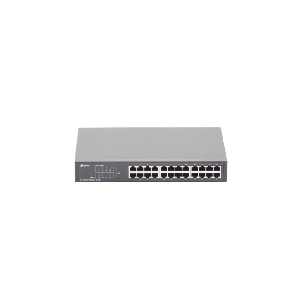 Switch No Administrable 24 Puertos 10/100Mbps para Escritorio/Rack